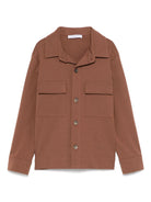 Camicia per bambino Paolo Pecora Kids marrone a maniche lunghe - Rubino Kids