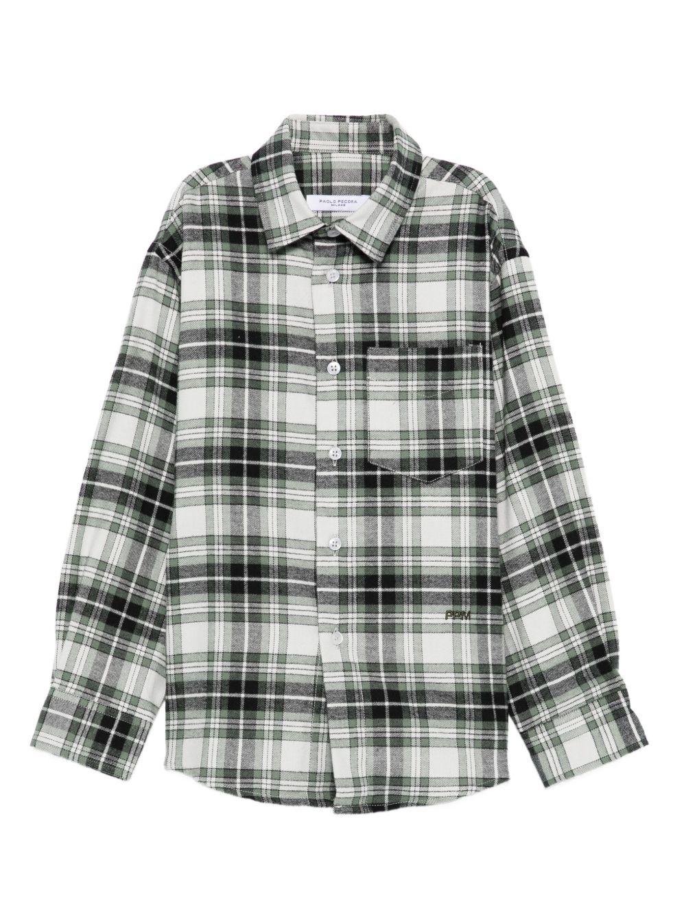 Camicia per bambino Paolo Pecora Kids verde a quadri - Rubino Kids