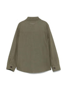 Camicia per bambino Paolo Pecora Kids verde con polsini con bottone - Rubino Kids