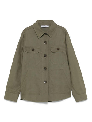 Camicia per bambino Paolo Pecora Kids verde con polsini con bottone