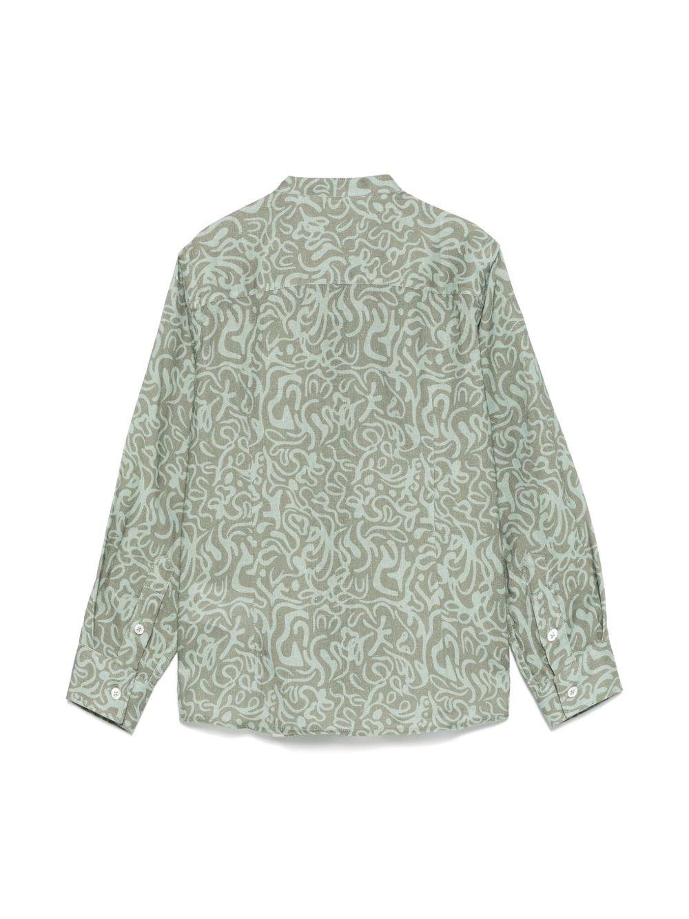 Camicia per bambino Paolo Pecora Kids verde con stampa grafica - Rubino Kids