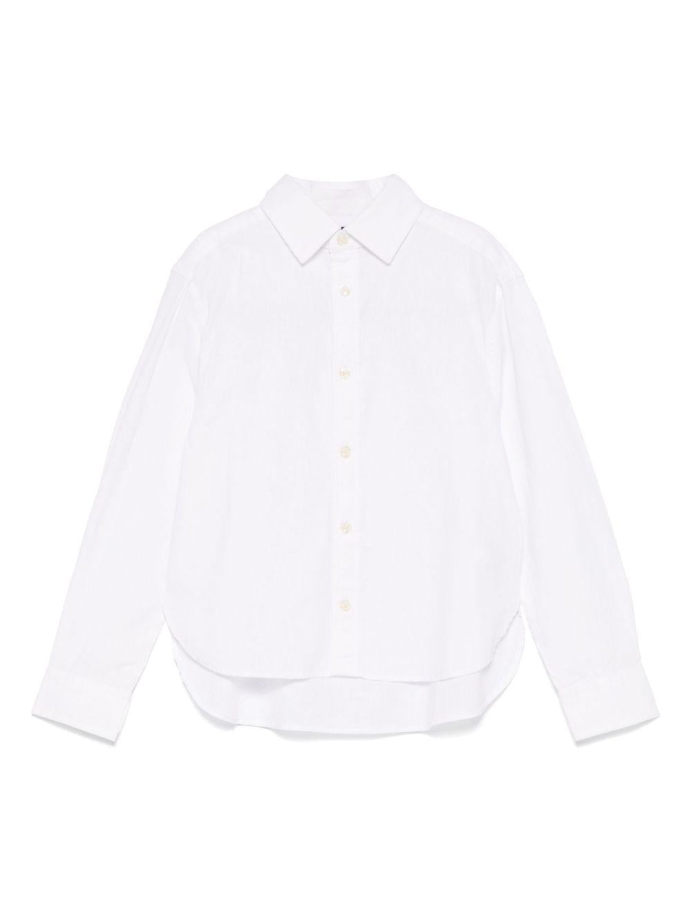 Camicia per bambino POLO RALPH LAUREN KIDS bianco con ricamo Polo Pony - Rubino Kids