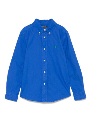 Polo Ralph Lauren Kids Blue Polo Pony Embroidery Shirt