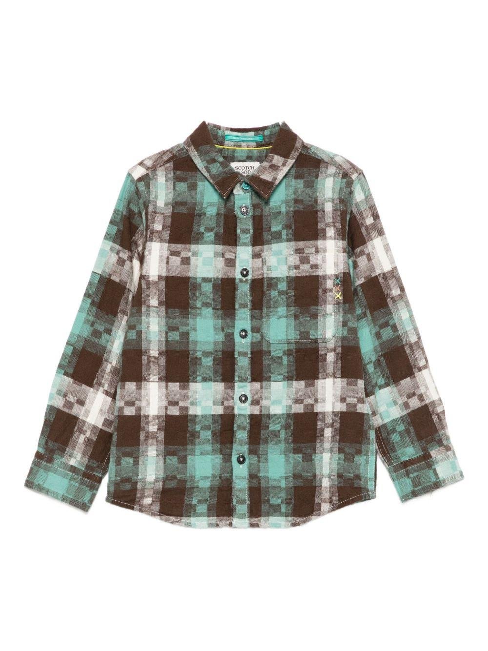Camicia per bambino Scotch & Soda Kids verde con motivo a quadri - Rubino Kids