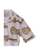 Camicia per bambino Stella McCartney Kids bianca con stampo logo chitarra - Rubino Kids