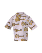 Camicia per bambino Stella McCartney Kids bianca con stampo logo chitarra - Rubino Kids