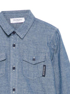 Camicia per bambino Trussardi Junior blu con due tasche applicate sul petto - Rubino Kids