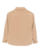 Camicia per bambino Trussardi Junior marrone con patta e tasche con bottoni - Rubino Kids