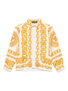 Camicia per bambino Versace Kids beige con stampa catena - Rubino Kids