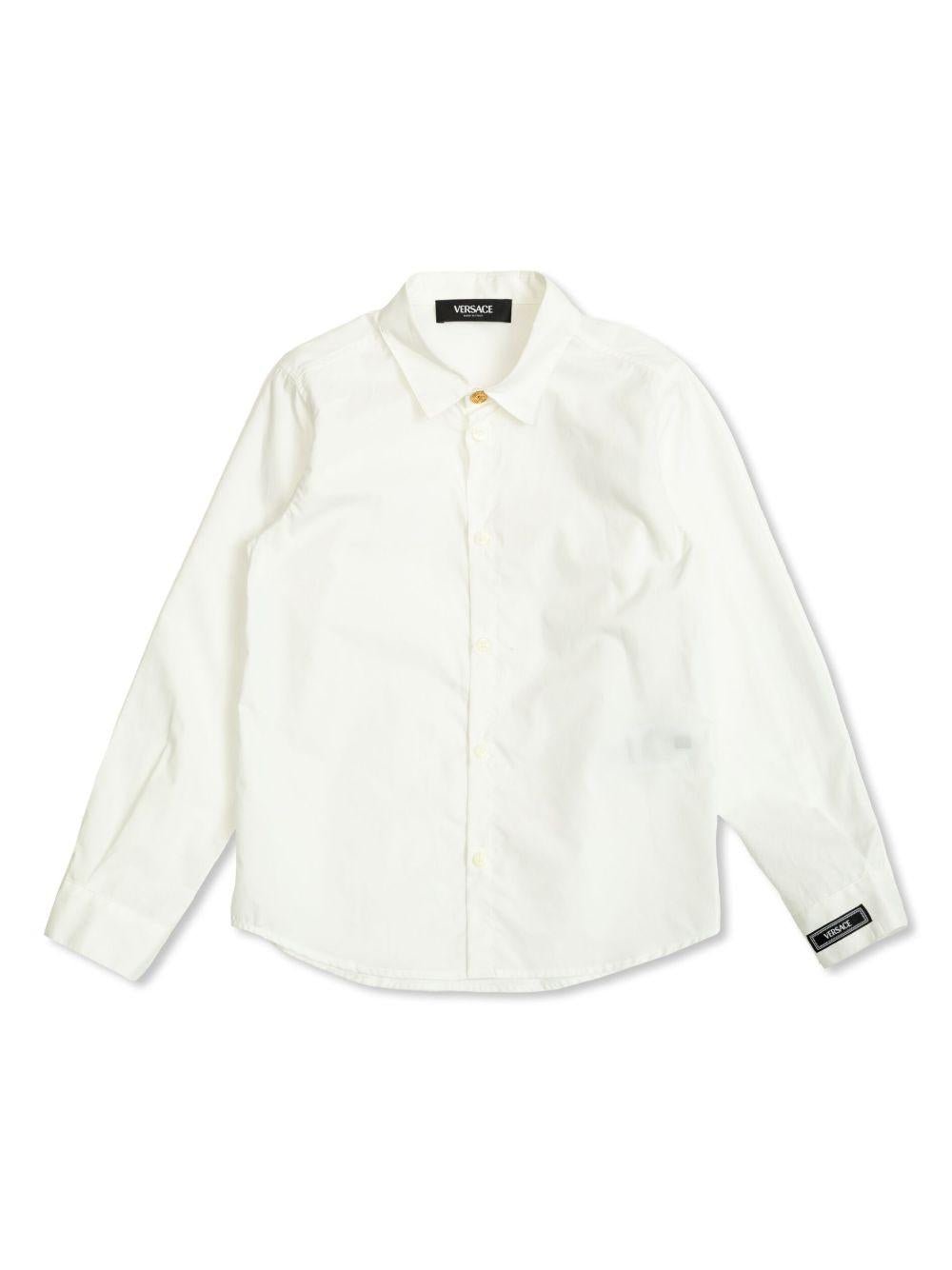 Camicia per bambino Versace Kids bianco con bottoni oro - Rubino Kids