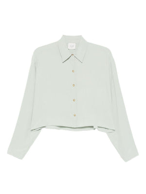 Camicia per donna Alyisi verde con chiusura a bottoni