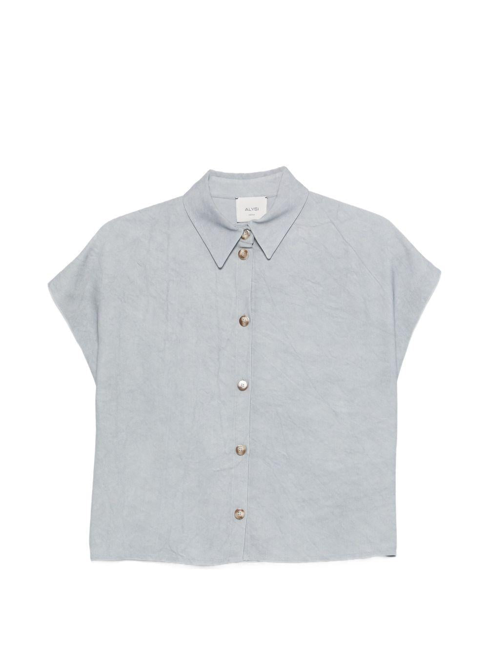Camicia per donna Alysi azzurra con colletto classico - Rubino Kids