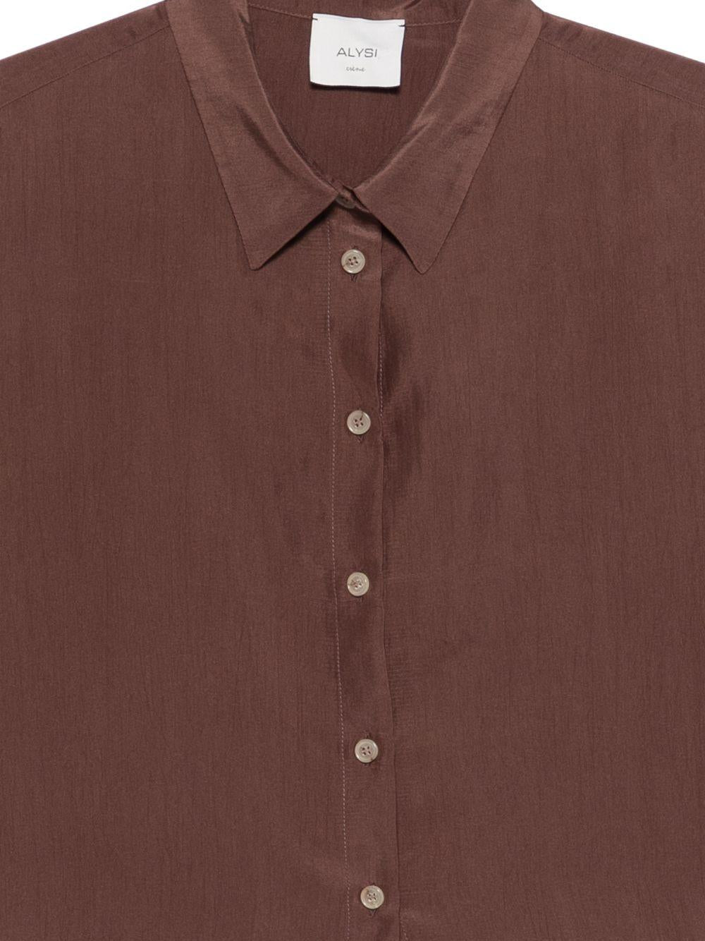 Camicia per donna Alysi marrone con chiusura con bottoni sul davanti - Rubino Kids