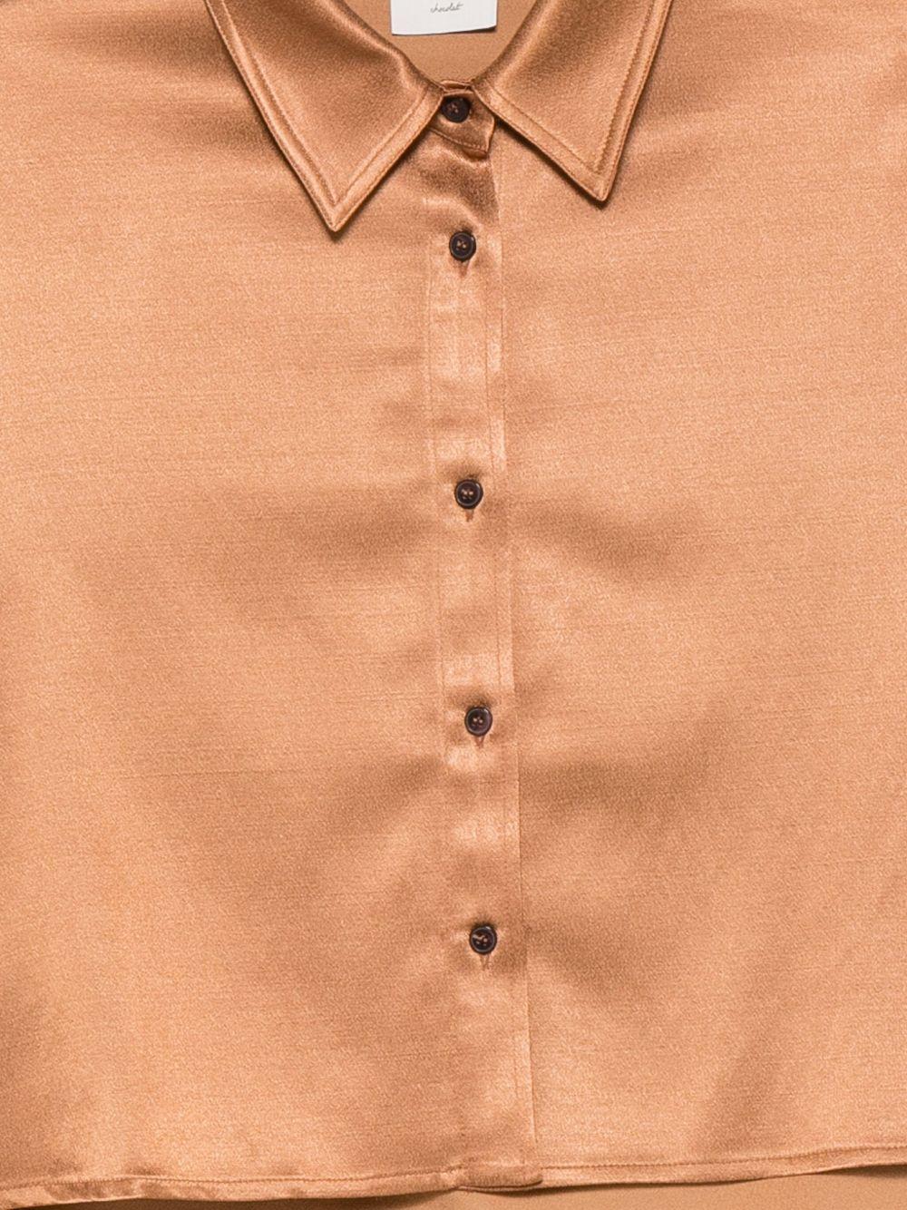 Camicia per donna Alysi marrone con lunghezza crop - Rubino Kids