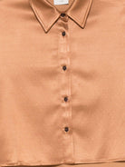 Camicia per donna Alysi marrone con lunghezza crop - Rubino Kids