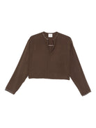 Camicia per donna ALYSI marrone con rifiniture ricamate - Rubino Kids