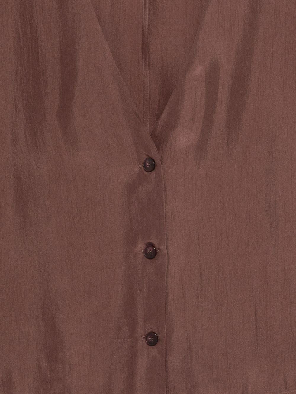 Camicia per donna Alysi marrone con scollo a V - Rubino Kids