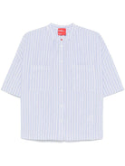 Camicia per donna Merci azzurro a righe con colletto alla coreana - Rubino Kids