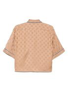 Camicia per donna Merci beige a pois con bordo a contrasto - Rubino Kids