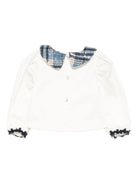 Camicia per neonata A'lapage bianca con colletto con motivo scozzese - Rubino Kids