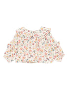 Camicia per neonata Louise Misha beige con stampa floreale all - over - Rubino Kids