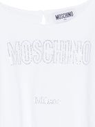 Camicia per neonata Moschino Kids bianca con dettaglio logo - Rubino Kids