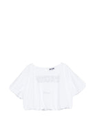 Camicia per neonata Moschino Kids bianca con dettaglio logo - Rubino Kids