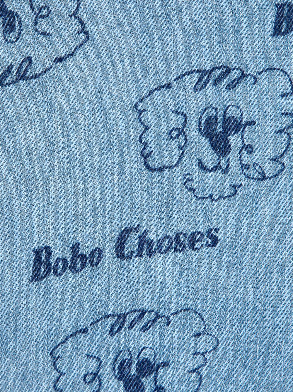 Camicia per neonato Bobo Choses azzurro con stampa grafica all - over - Rubino Kids