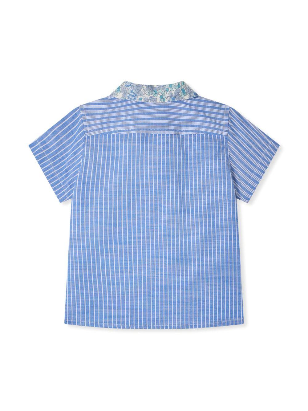 Camicia per neonato Bonpoint Fredy azzurro con motivo gessato - Rubino Kids