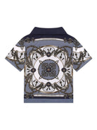 Camicia per neonato Dolce & Gabbana blu con stampa grafica all - over - Rubino Kids