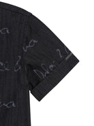 Camicia per neonato Dolce & Gabbana Kids nero in denim con colletto classico - Rubino Kids