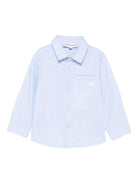Camicia per neonato Emporio Armani Kids azzurra con dettagli ricamati - Rubino Kids