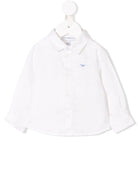Camicia per neonato Emporio Armani Kids bianca con ricamo logo - Rubino Kids