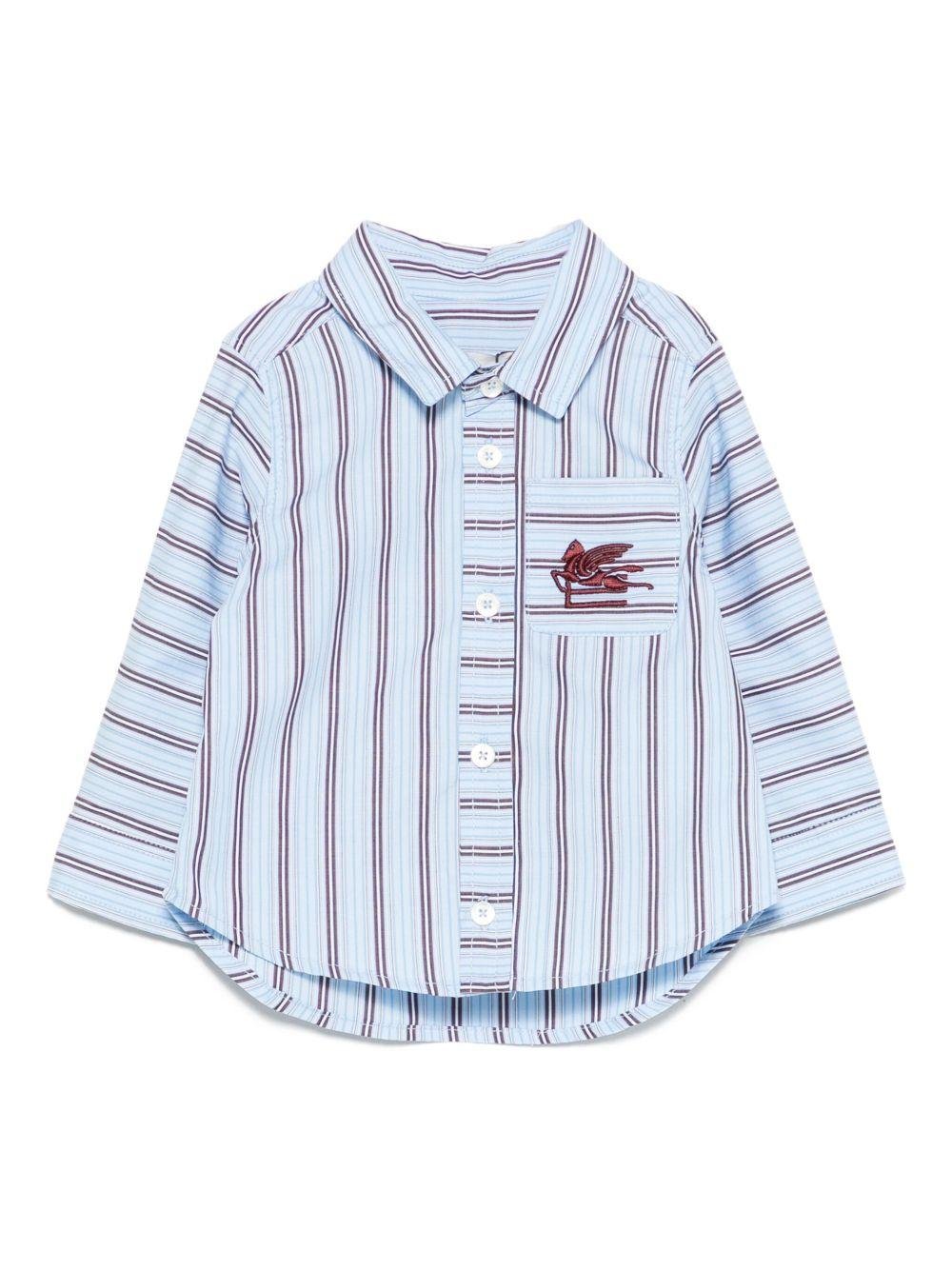 Camicia per neonato ETRO Kids azzurra con logo Pegaso sul davanti - Rubino Kids