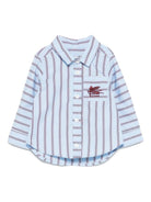 Camicia per neonato ETRO Kids azzurra con logo Pegaso sul davanti - Rubino Kids