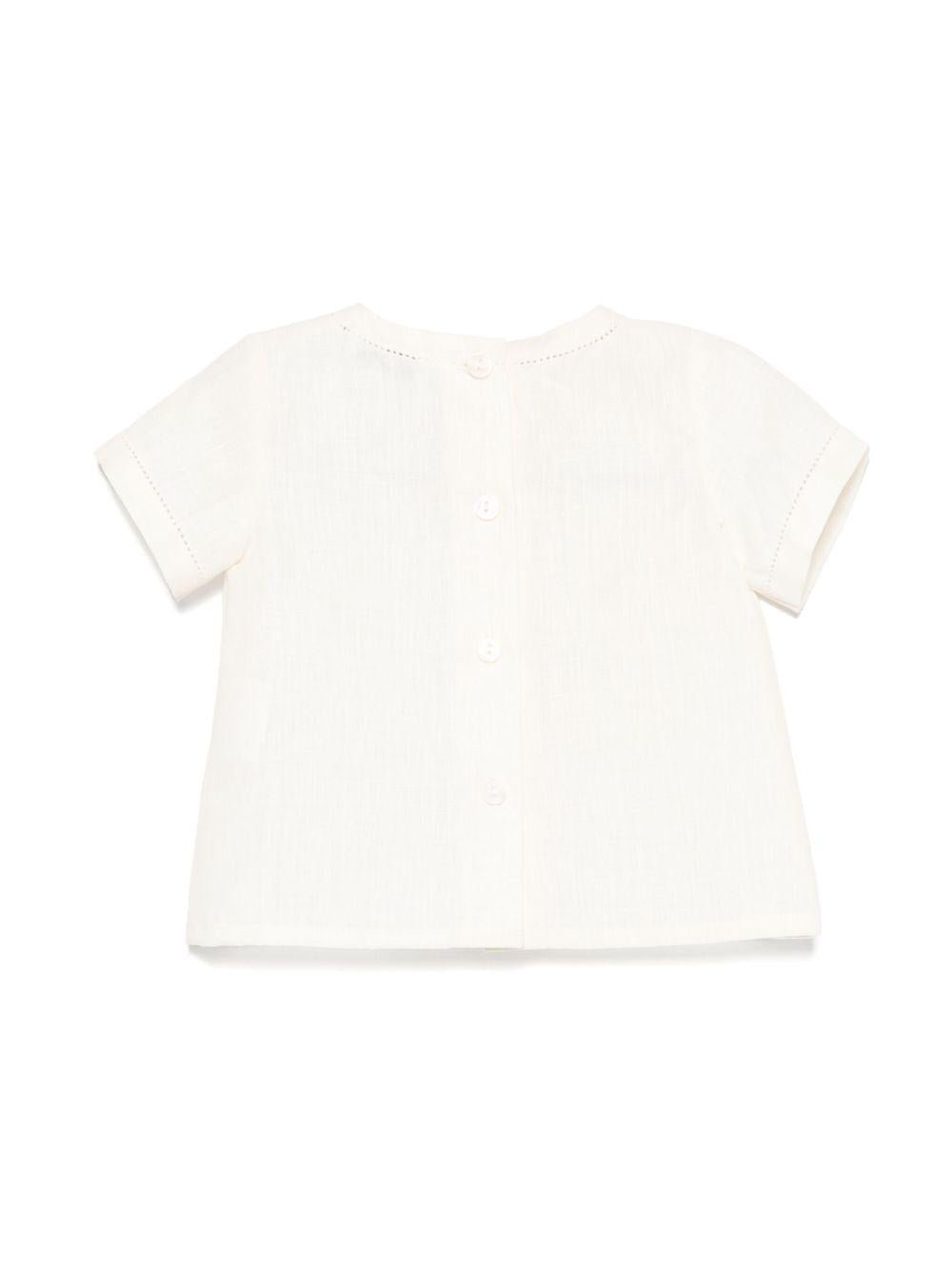 Camicia per neonato JESURUM BABY Leonardo bianco con dettaglio traforato - Rubino Kids