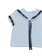 Camicia per neonato JESURUM BABY Ottavio azzurro con bordo a righe - Rubino Kids