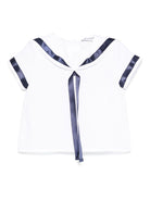 Camicia per neonato JESURUM BABY Ottavio bianco con bordo a righe - Rubino Kids