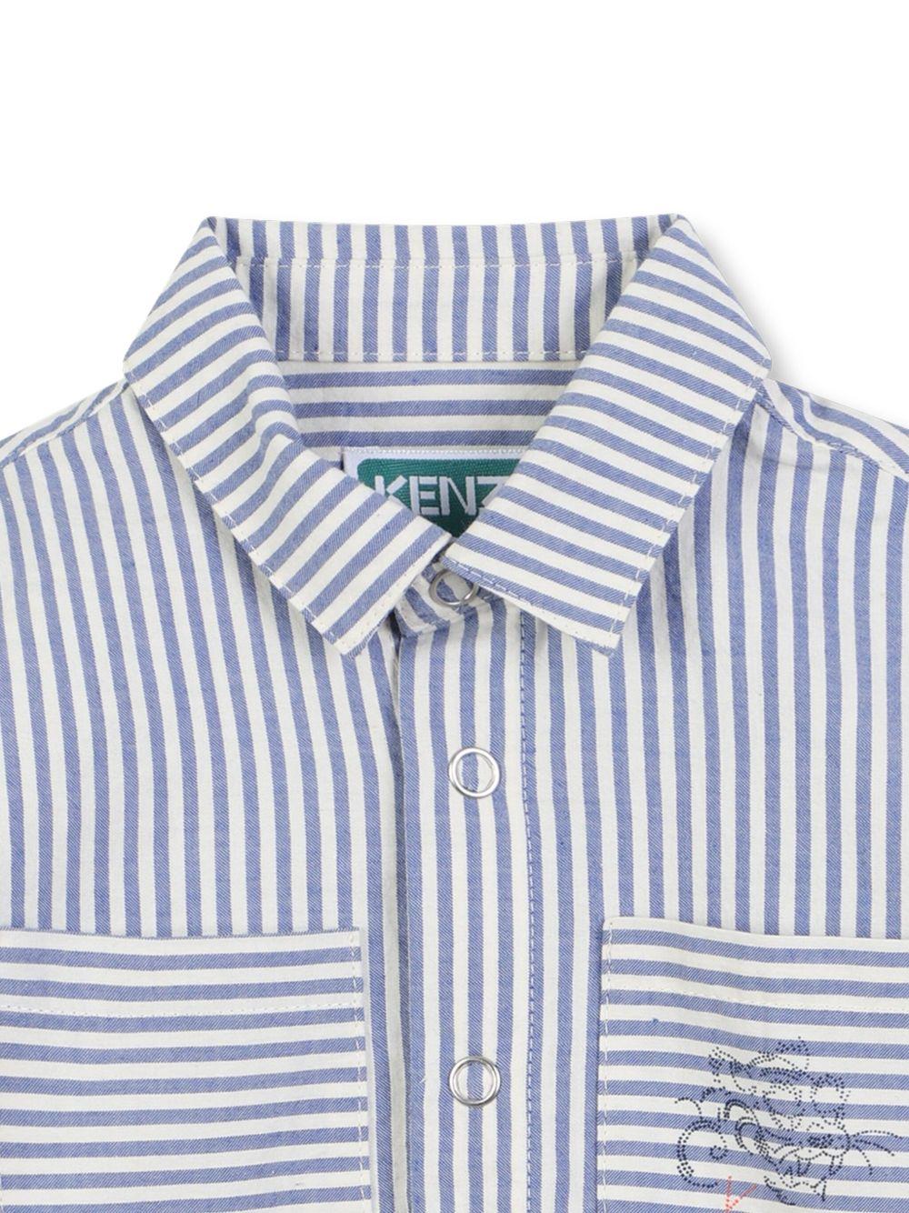 Camicia per neonato Kenzo Kids blu a righe con bottoni - Rubino Kids
