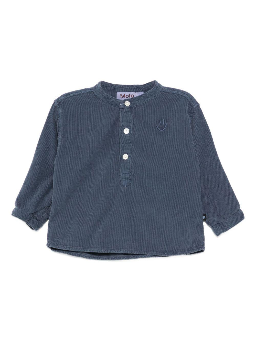 Camicia per neonato Molo blu con tessuto in velluto a coste - Rubino Kids
