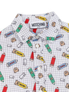 Camicia per neonato Moschino Kids bianco con stampa grafica - Rubino Kids