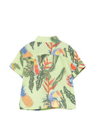 Camicia per neonato Roberto Cavalli Kids verde con stampa grafica tropicale - Rubino Kids