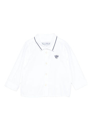 Tartine Et Chocolate white baby shirt with polo collar