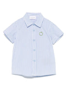 Camicia per neonato Trussardi Junior azzurro a righe con colletto classico e fibbia frontale - Rubino Kids