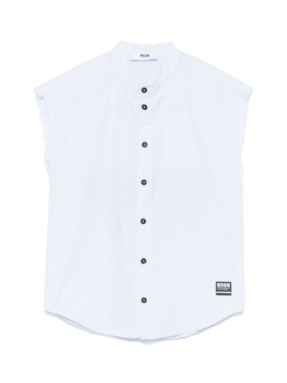 Camicia smanicata per bambino MSGM Kids azzurro con colletto alla coreana - Rubino Kids