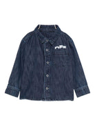 Camicie per neonato Off - White Kids denim con logo stampato e tasca sul petto - Rubino Kids