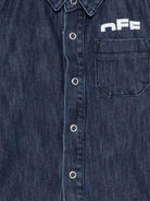 Camicie per neonato Off - White Kids denim con logo stampato e tasca sul petto - Rubino Kids
