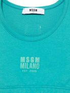Canotta con stampa per bambina MSGM Kids azzurro con girocollo - Rubino Kids