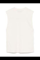 Canotta con stampa per bambino MSGM Kids beige con orlo a taglio vivo - Rubino Kids