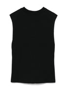 Canotta con stampa per bambino MSGM Kids nero con orlo a taglio vivo - Rubino Kids